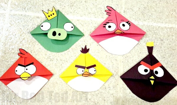 Easy Angry Bird Bookmark Corner Angry Birds Crafts & Activities for Kids