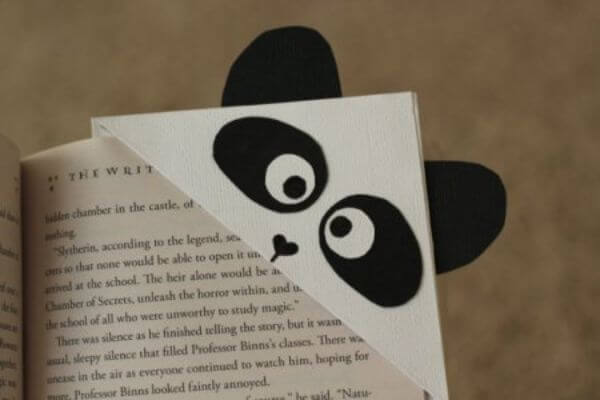 Panda Crafts & Activities For Kids Easy Corner Panda Bookmark Project