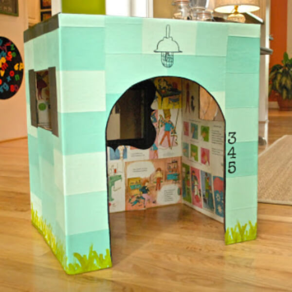 Easy To Make Shift Cardboard House Model For Preschoolers Cardboard House Crafts
