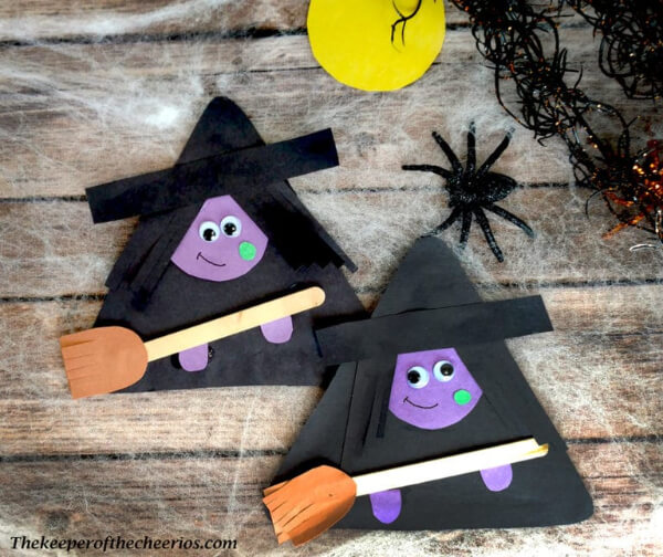 Easy Halloween Witch Craft Ideas With Stick For Kids