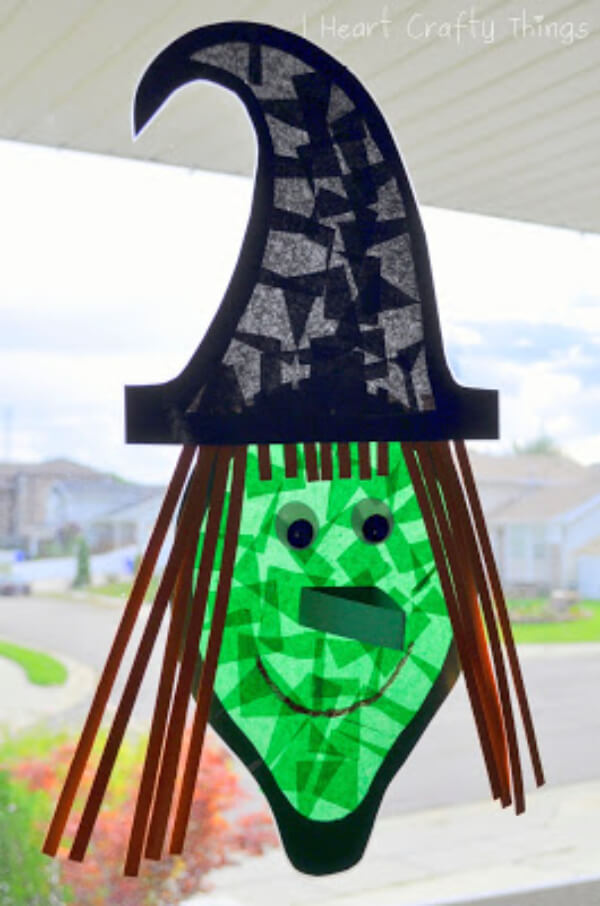 Easy Stained Glass Witch Craft For Kindergarten Halloween Ideas For Kids