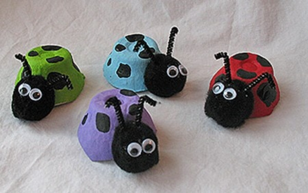 Egg Cartons ladybugs Craft For Kids