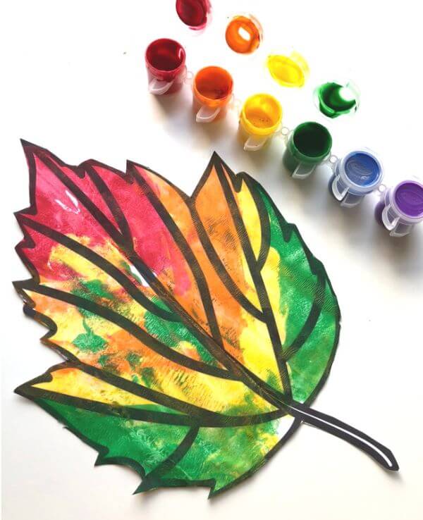 Leaf Fold Painting Craft For Kids Leaf Craft Ideas For Kids
