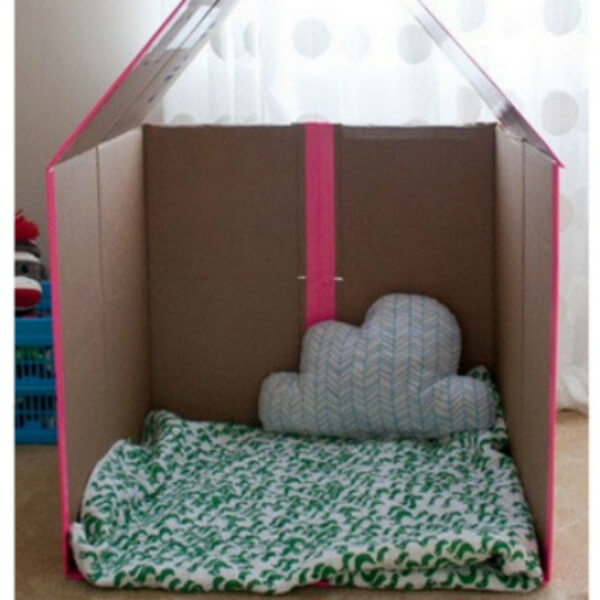 Simple Cardboard House For Unicorn Party 