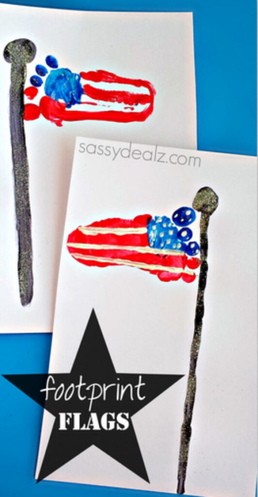 DIY Footprint American Flag Craft For Kids