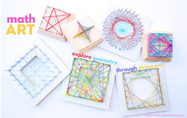 Math Art Ideas & Activities For Kids Geometry String: Math Art Activities For Kids