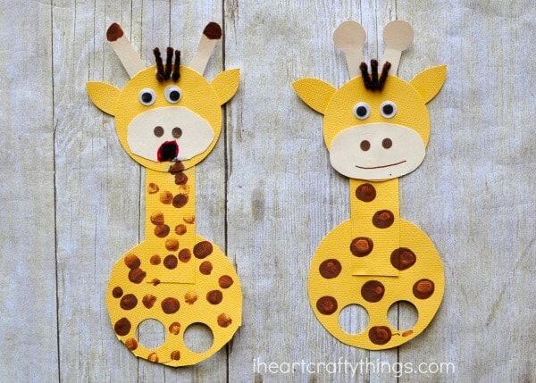 Cute Paper Puppet Giraffe Craft For Kindergarten