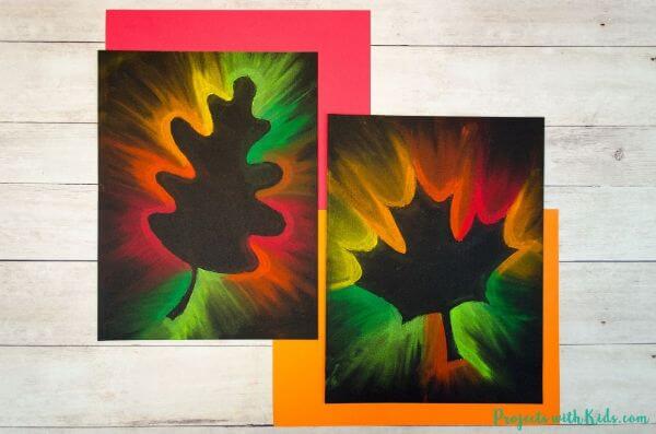 Gorgeous Fall Leaf Chalk Art Project For Kids