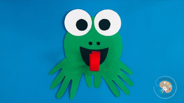 Handprint Paper Frog Craft For Kids