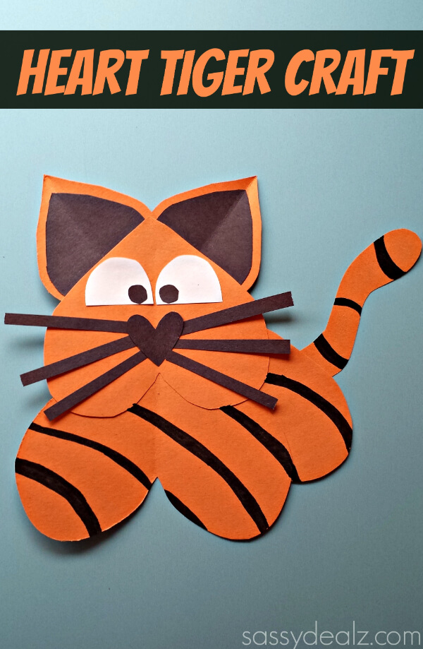 Heart Tiger Craft Tiger Crafts & Activities for Kids