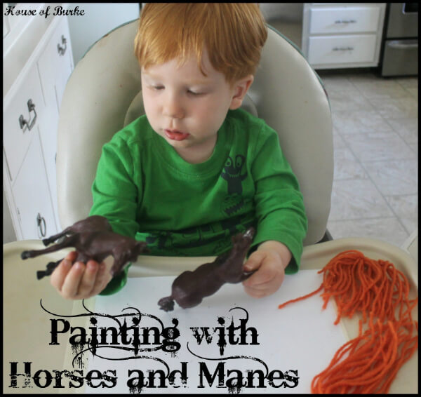Arts and Crafts Ideas for Toddlers Painting With Bushy Yarn