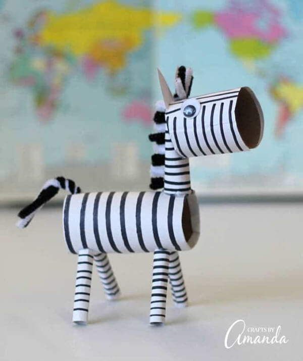 How To Make Cardboard Tube Zebra