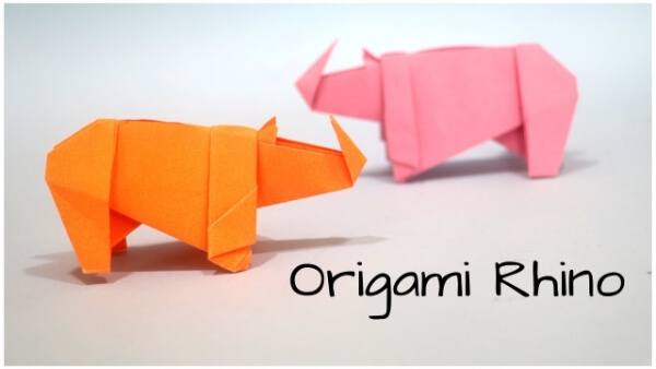 Rhinoceros Crafts & Activities for Kids How to Make Easy Origami Rhino