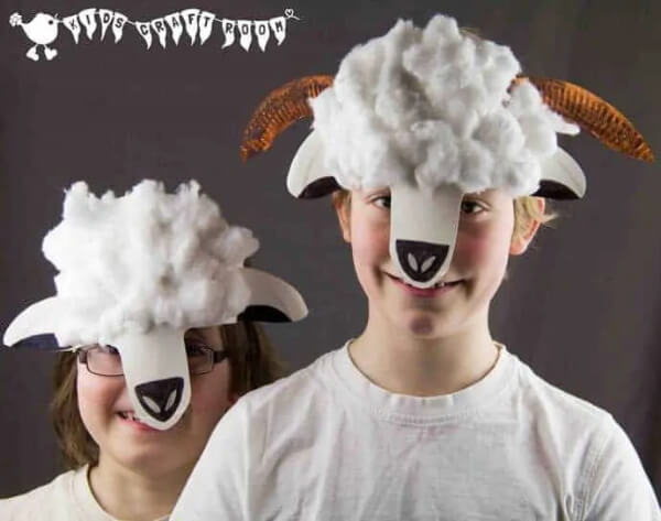 Cute Paper Plate Sheep Mask Craft For Kids
