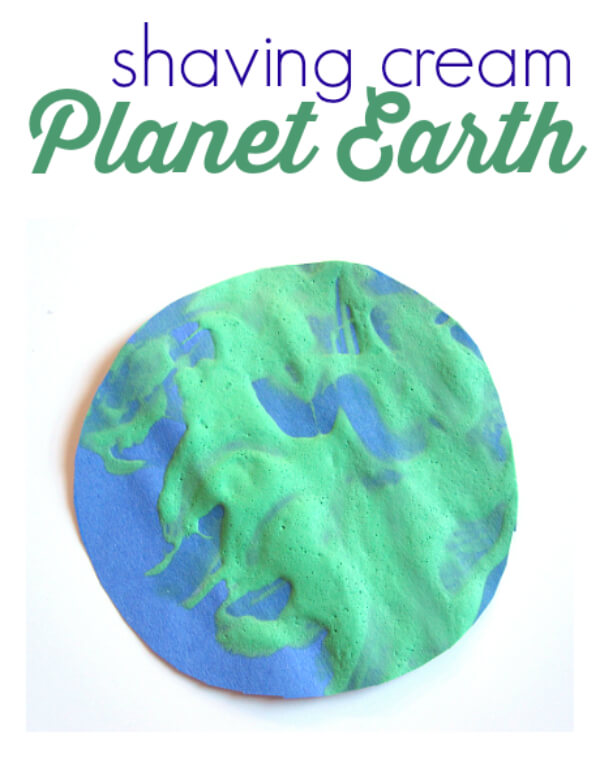 Earth Day Art & Craft Activities for Kids How To Make Planet Earth  With Shaving Cream