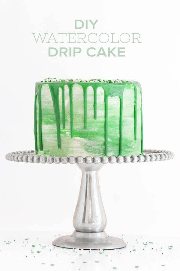 How To make St. Patrick’s Day Watercolor Drip Cake Dripping Cake Ideas for Kids