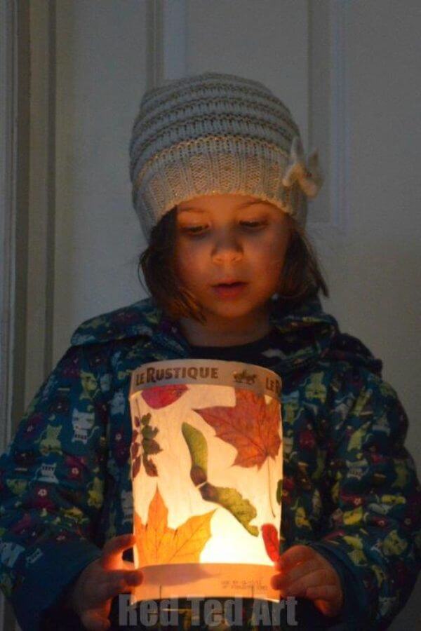 How To Make Leaf lantern Craft For Toddlers
