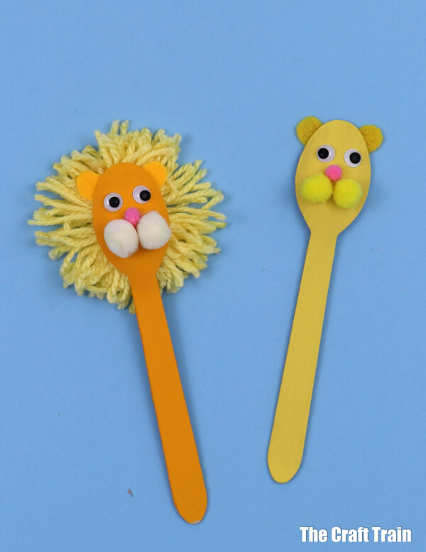 Lion Crafts & Activities for Kids Lion Spoon Puppets Craft And Activities