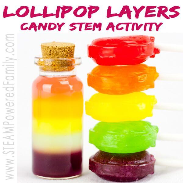 Teaching With Candy Activities For Kids  Lollipops Layers Candy STEM Activity