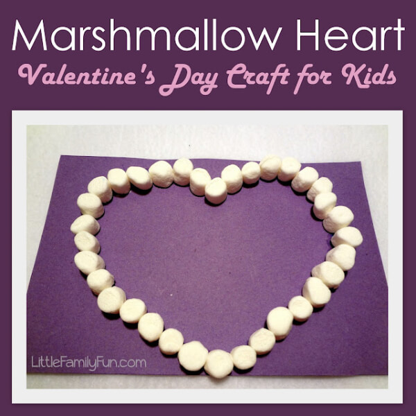 Marshmallow Heart Valentine Craft Ideas