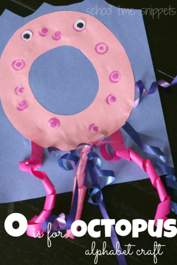 Easy & Simple Paper Octopus Craft With Googly Eyes & Ribbon