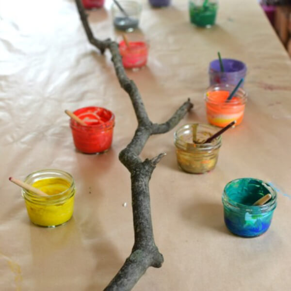 Painted Branch Art Activities For Kids Outdoor Art Project Ideas For Kids