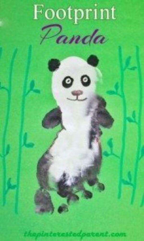 Panda Footprint Art & Craft For Kindergarten