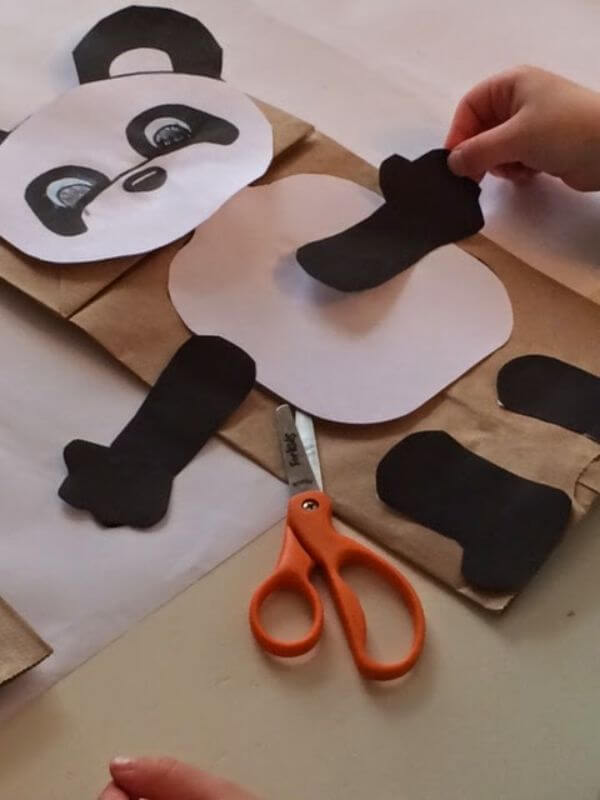 Panda Paper Bag Puppets Project Idea For Preschoolers