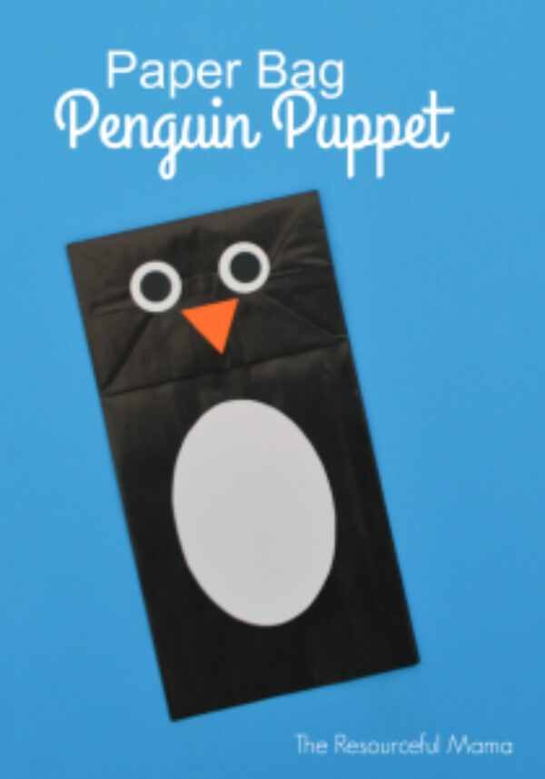 Paper Bag Penguin Puppet Craft Penguin Craft Ideas For Kids