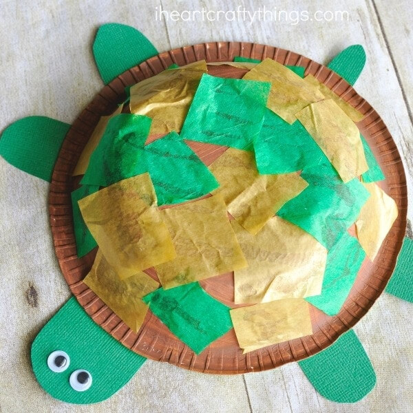 Paper Bowl & Tissue Paper Turtle Craft