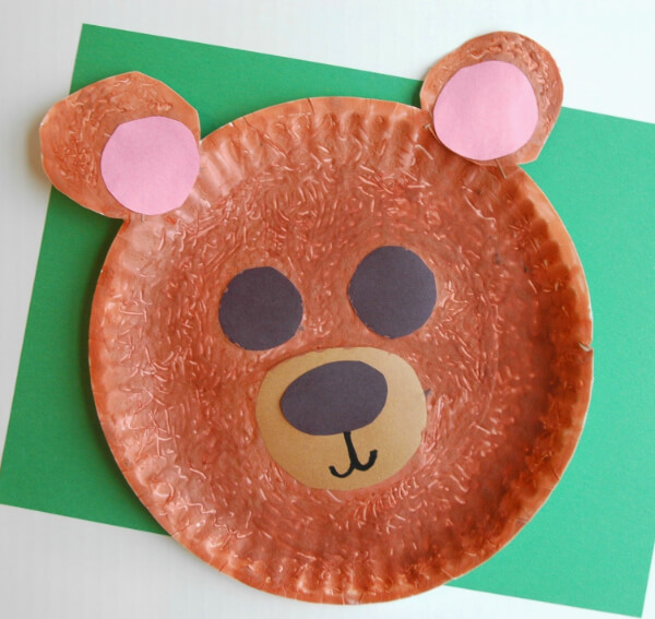 Paper Plate Brown Bear Craft For Kids