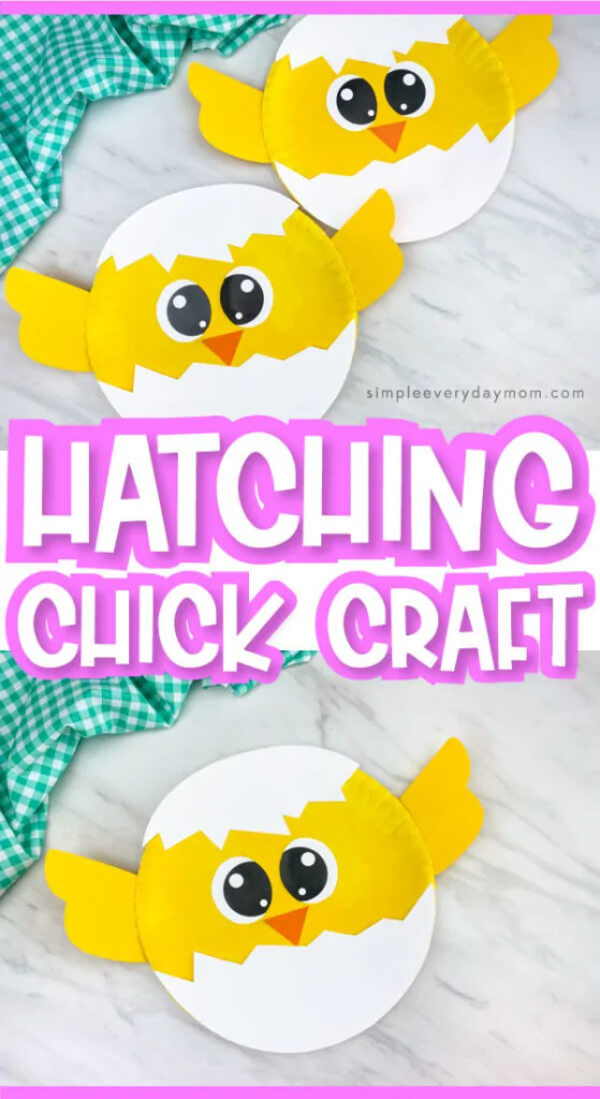 Hatching Paper Plate Chick Craft For Kids