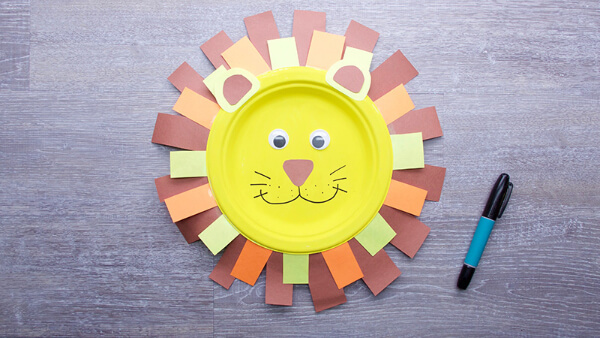Simple Paper Plate Lion Craft For Kids