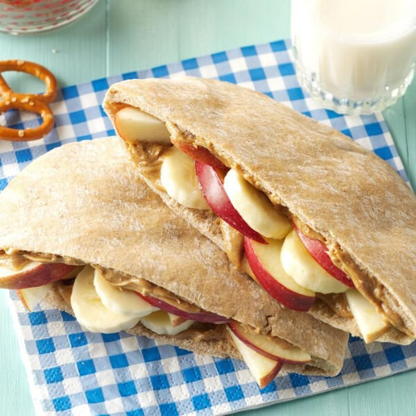 Recipes For Kids Aged 7-11 Years Old How To Make Peanut Butter Pitas with Fruits