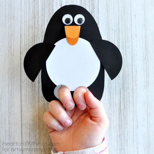 Cute DIY penguin Puppet Penguin Craft Ideas For Kids