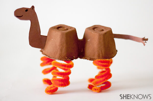 Cardboard Egg Cartoon Camel Craft