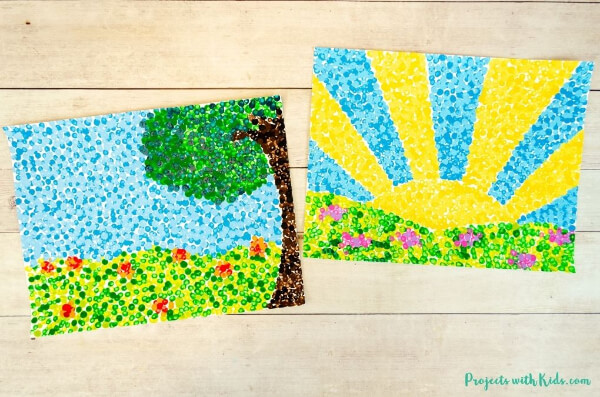 3rd Grade Art Projects For Classroom Simple Pointillism For Fourth Grade