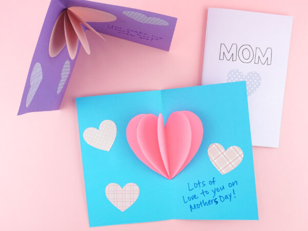Mother's Day Craft Ideas For Kids How To Make Pop-up Heart Mother's Day Card