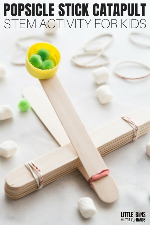 Popsicle Stick Catapult Craft Ideas For kids