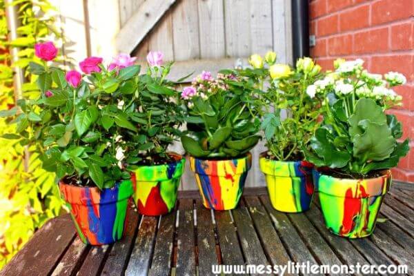 Pour Painting Flower Pot Activities For Kids