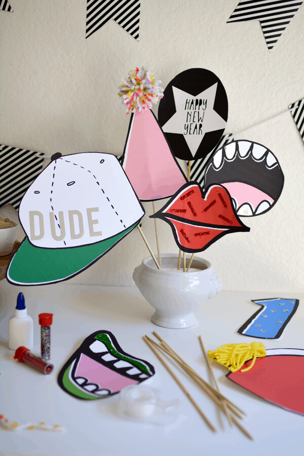 Printable Photo Booth  Props For New Year