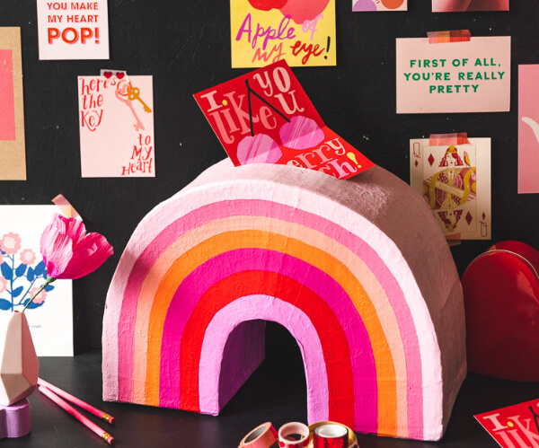 DIY Valentine Mailbox Ideas Rainbow Valentine Challenge Box Ideas
