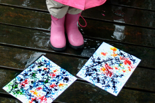 Arts and Crafts Ideas for Toddlers Splatter Painting on Rainy Day