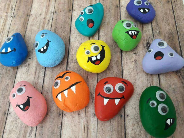 Painted Rock Ideas for Halloween Halloween Monster Rocks Craft Ideas For Kids
