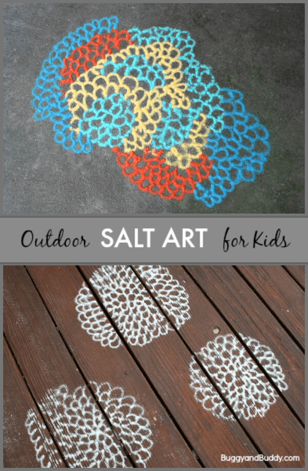 Outdoor Salt Art Activity For Kids
