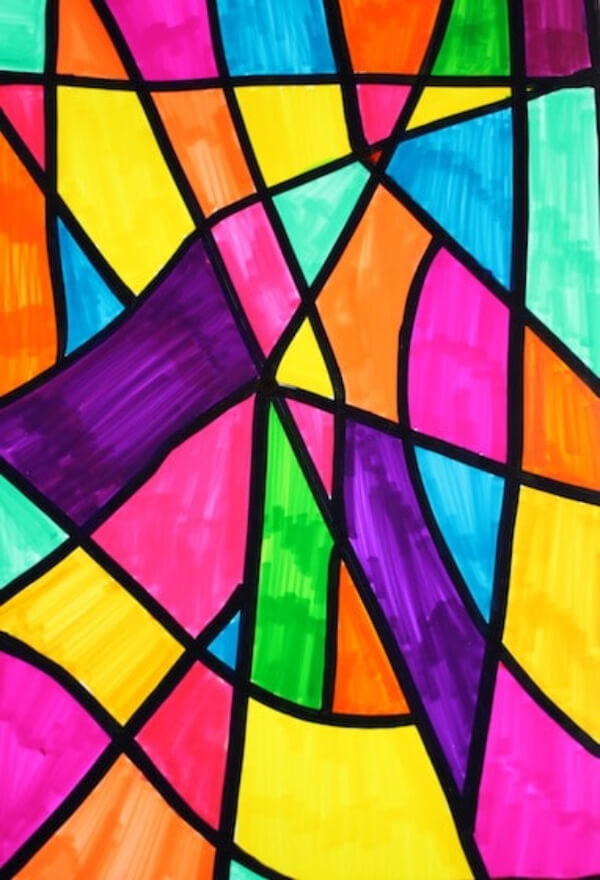 Simple Stained Glass Art with  Photo Paper Stained Glass Crafts For Kids