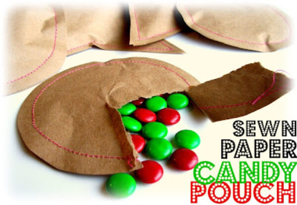 Handmade Stocking Stuffers Ideas How To Make Sewn Paper Candy Pouch