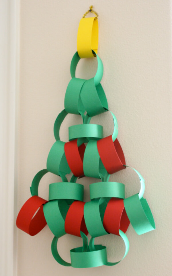 Simple Christmas Tree Paper Chain Advent Calendar Christmas Christmas Art & Craft Ideas for Kids