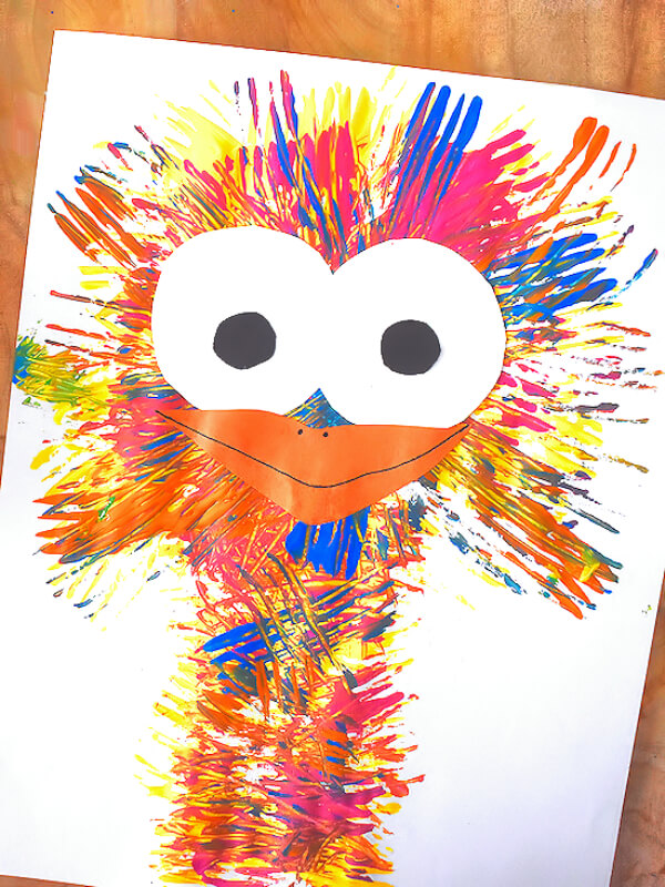 Simple Fork-Painted Ostrich Craft Ideas For Kids- Ostriches: A Source of Fun & Learning for Kids
