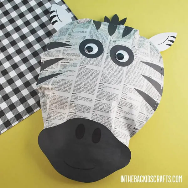 Easy Zebra Animal Craft Idea With Newspaper